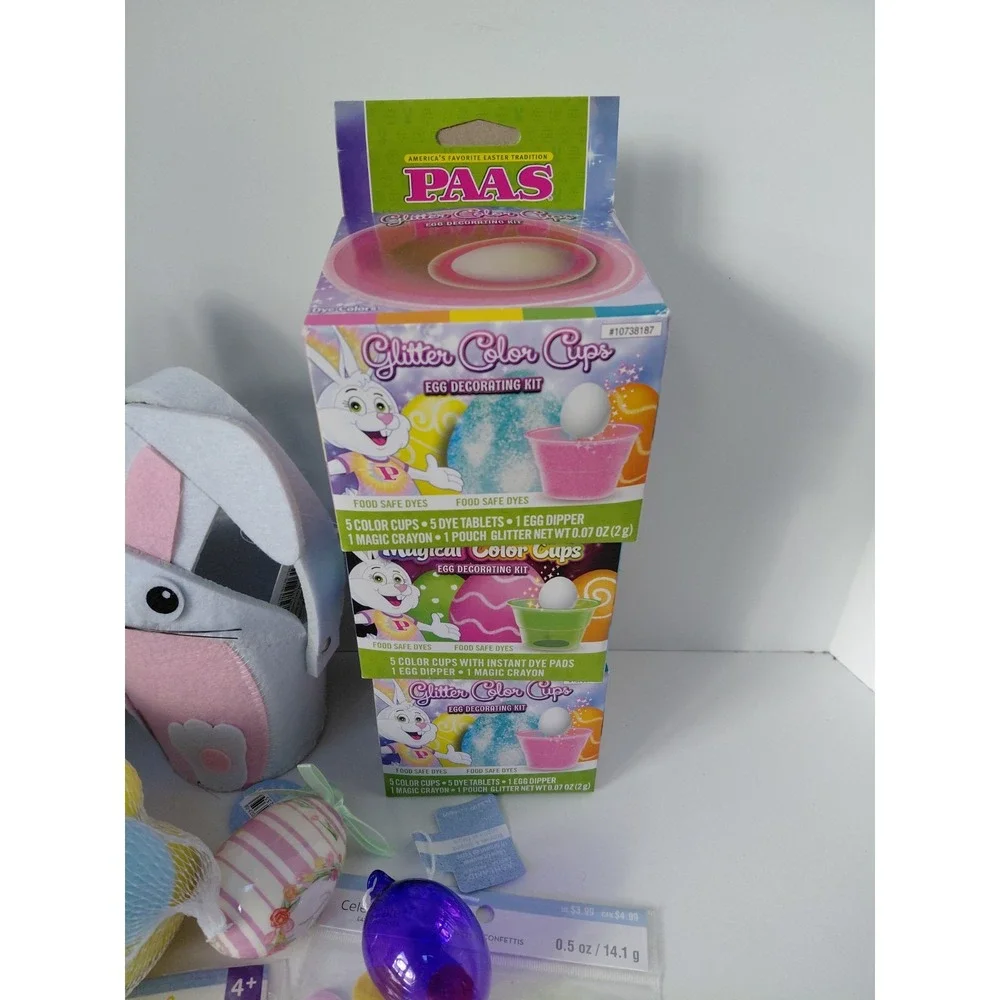 LOT of Easter‎ Gifts Bunny Basket Eggs Party Favors NEW 14 pieces
